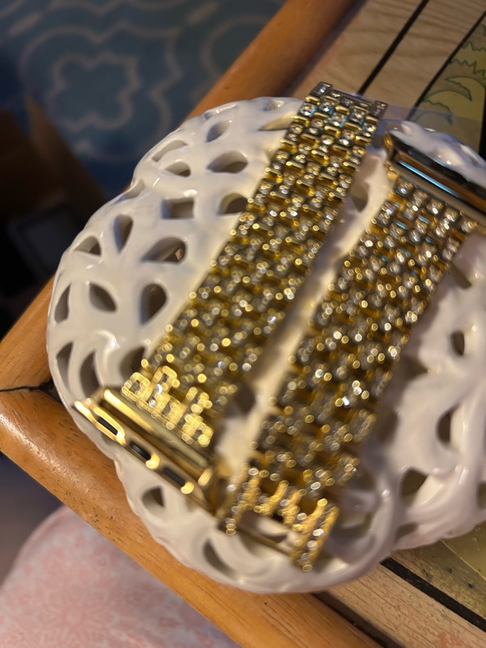 Generic Watch band for Apple Watch Gold-Tone Crystal Bracelet style